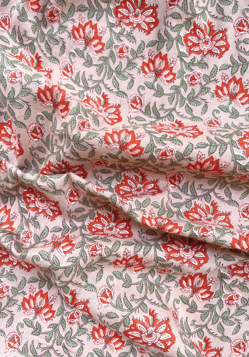 Floral Whisper on Light Cotton with Delicate Blooms
