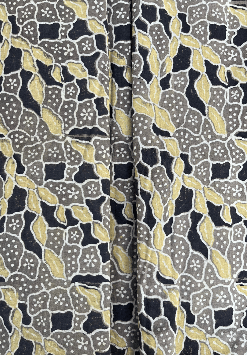 Soft Ajrakh Cotton Fabric | Vintage Floral Block Print