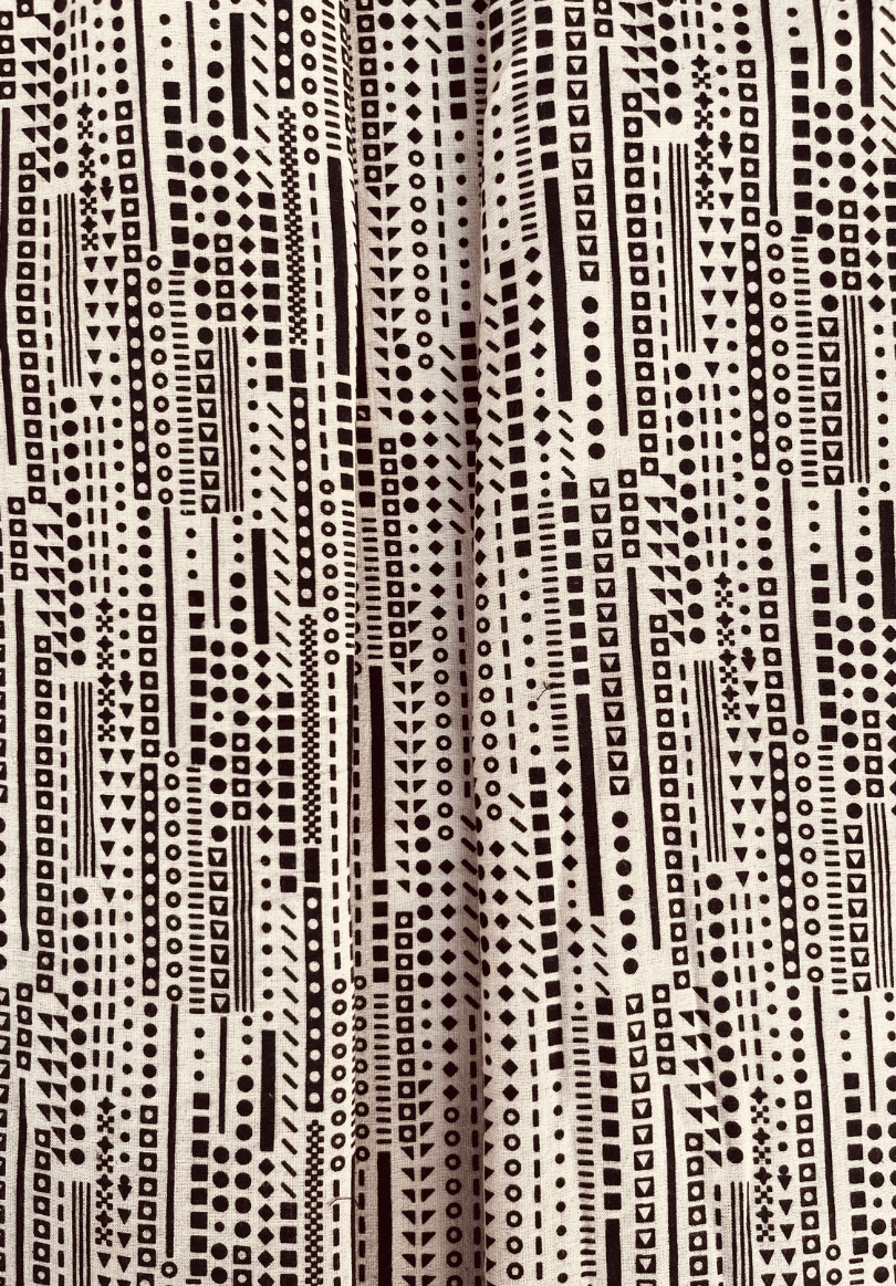 Handcrafted Tribal Block Print Cotton Fabric – Brown & Beige Ethnic Geometric Design
