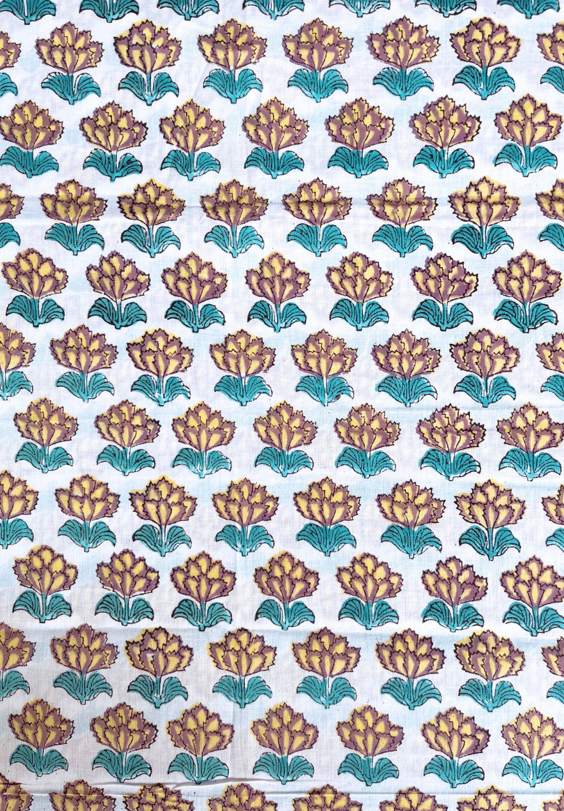 Regal Blossom Repeat – Vintage Hand Block Print