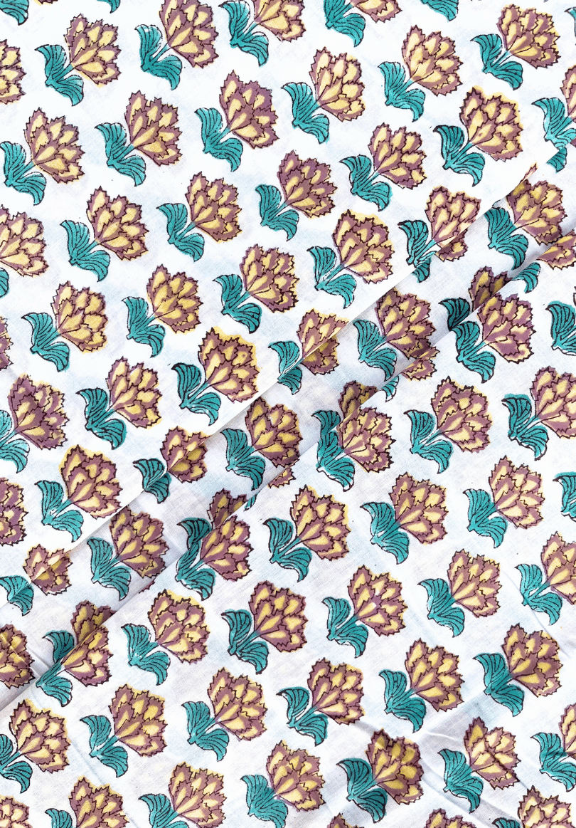 Regal Blossom Repeat – Vintage Hand Block Print