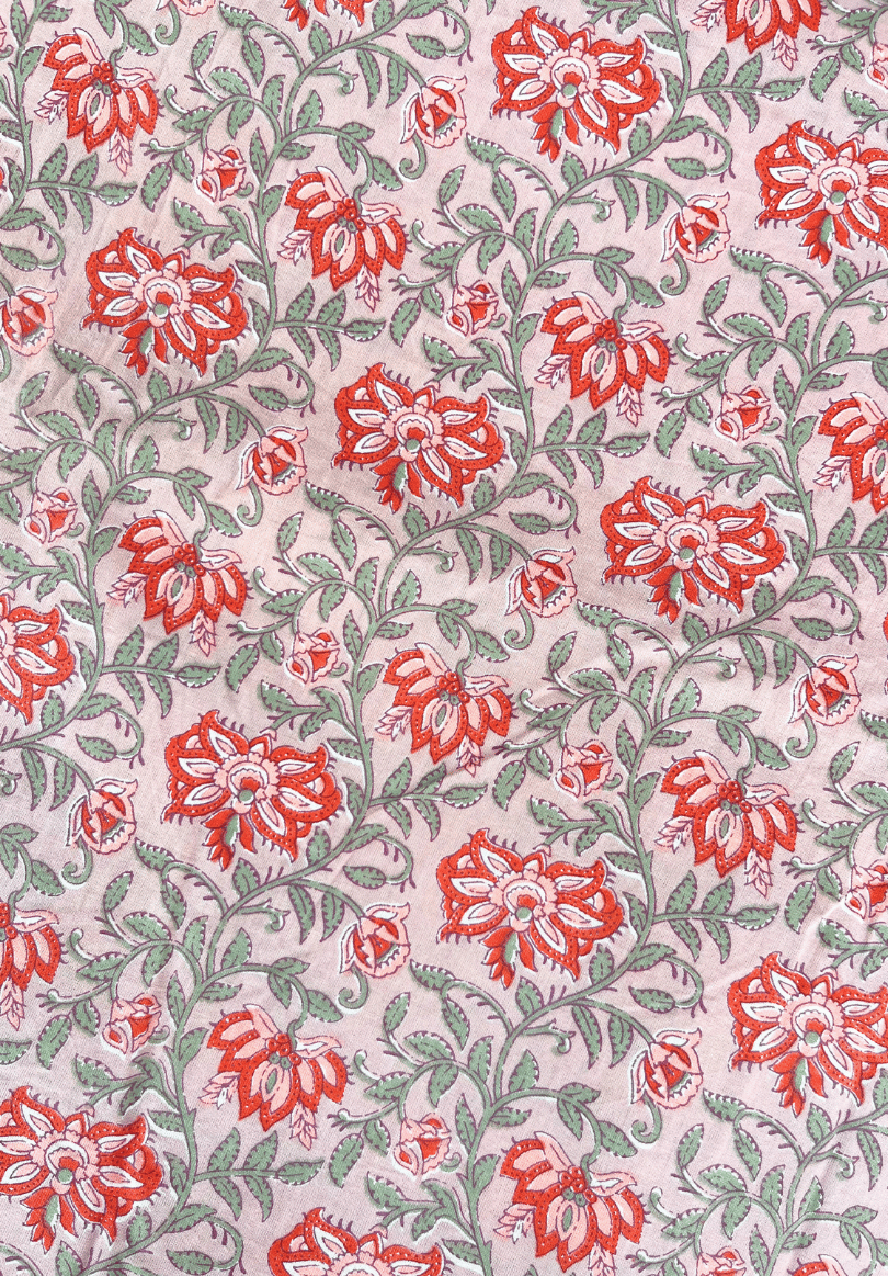 Floral Whisper on Light Cotton with Delicate Blooms