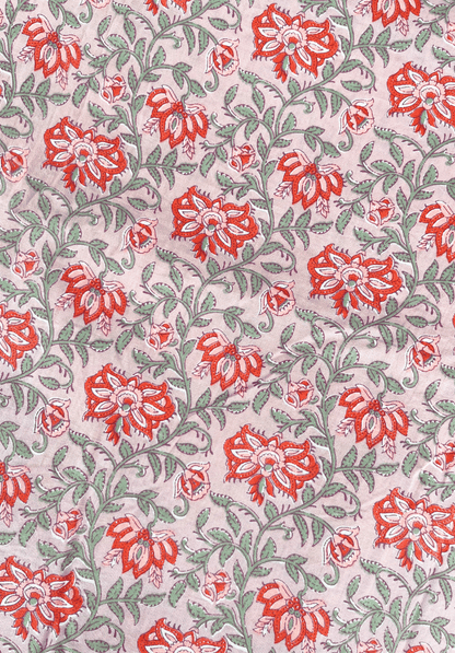 Floral Whisper on Light Cotton with Delicate Blooms