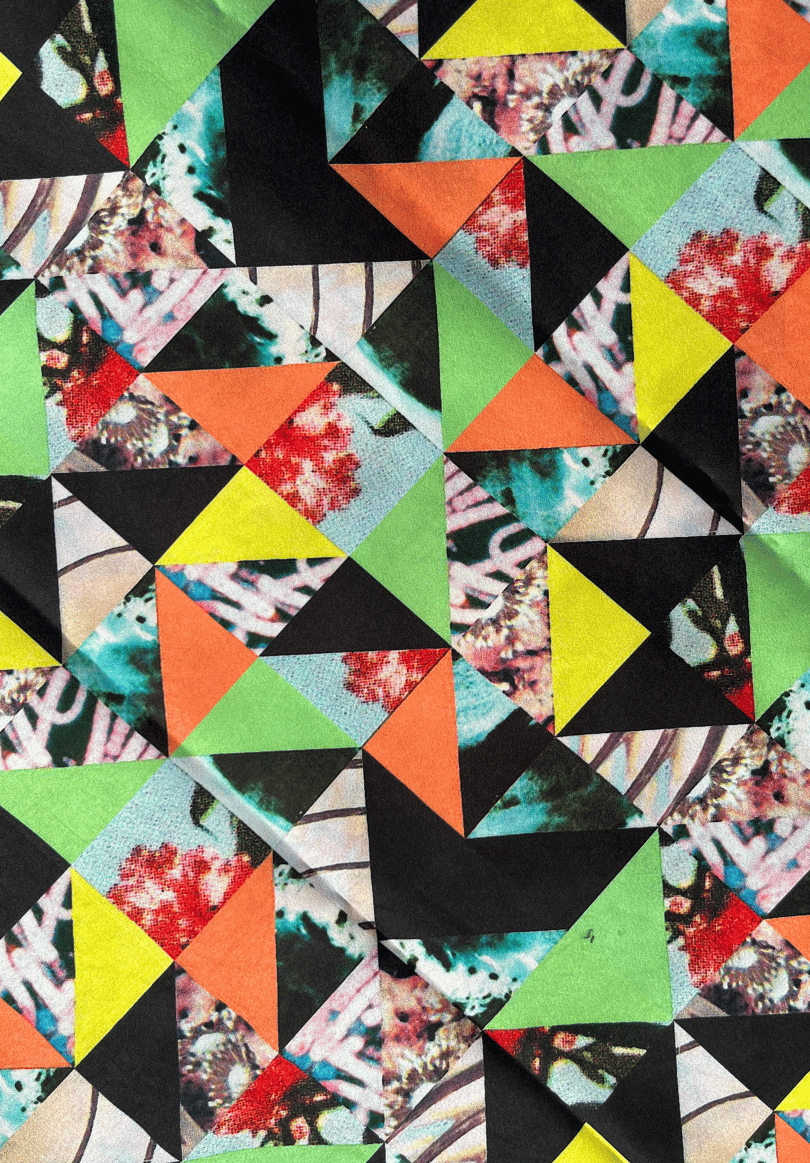Kaleido Bloom Multicolor Crape Fabric