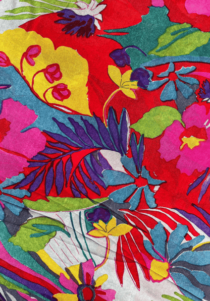 Colorburst Botanical Print on Flowing Georgette Material