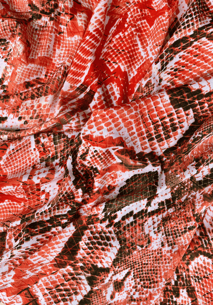 Crimson Venom Crape in Exotic Scale Pattern