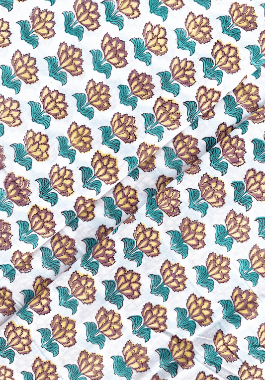 Regal Blossom Repeat – Vintage Hand Block Print