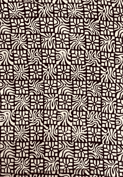 Handcrafted Black & White Block Print Cotton Fabric