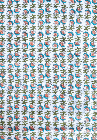 Blossom Breeze with Delicate Orange & Green Floral Print