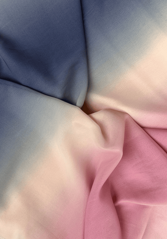 Twilight Bloom Soft Gradient Georgette Fabric